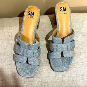 SM New York Women's Blue Heeled Sandals
